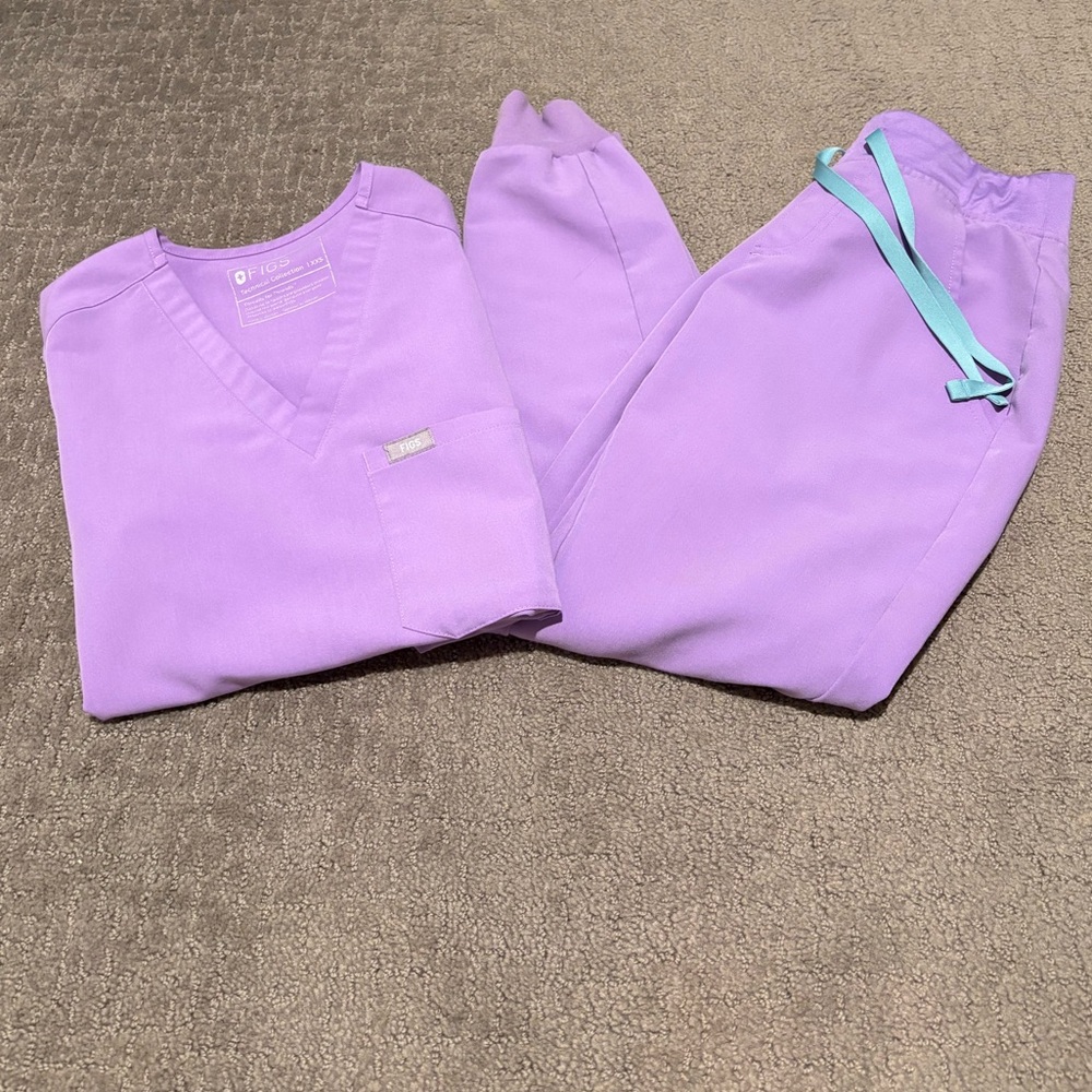 Figs Catarina one- pocket and Zamora jogger lilac dawn Scrub sets xxs/xxsp